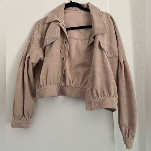 Blush Corduroy Cropped Jacket